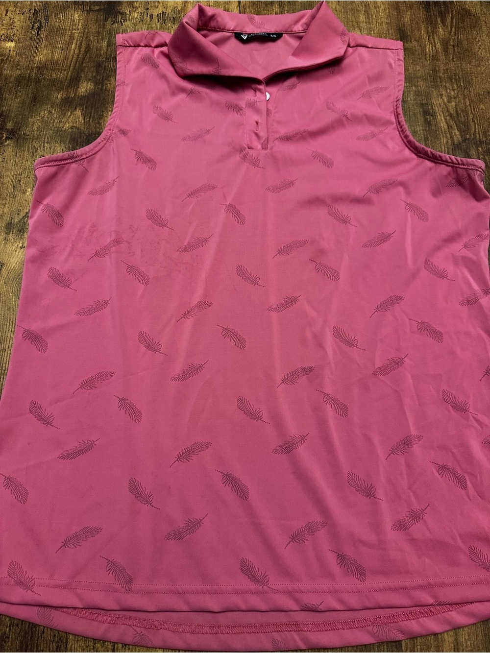 Levelwear Sleeveless Feather-Print Golf Tank Top - Rose Pink #152